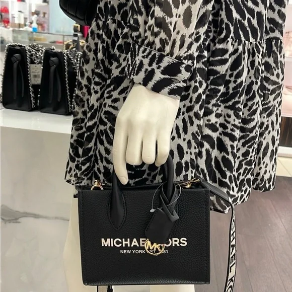 MICHAEL KORS Mirella Extra-Small Shopper XBody Crossbody Bag NWT Black color - Picture 13 of 14